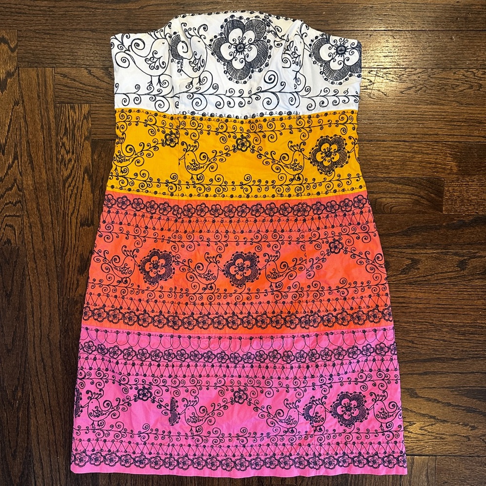 Lilly Pulitzer Bowen Strapless Color Block Dress - Size 8 - Picture 4 of 9